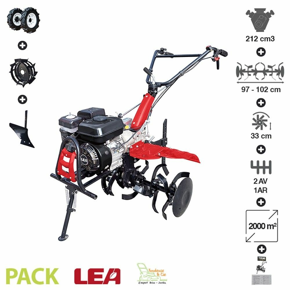Motoculteur thermique pack labour vitesses 2av-1ar lea le42212-97w21