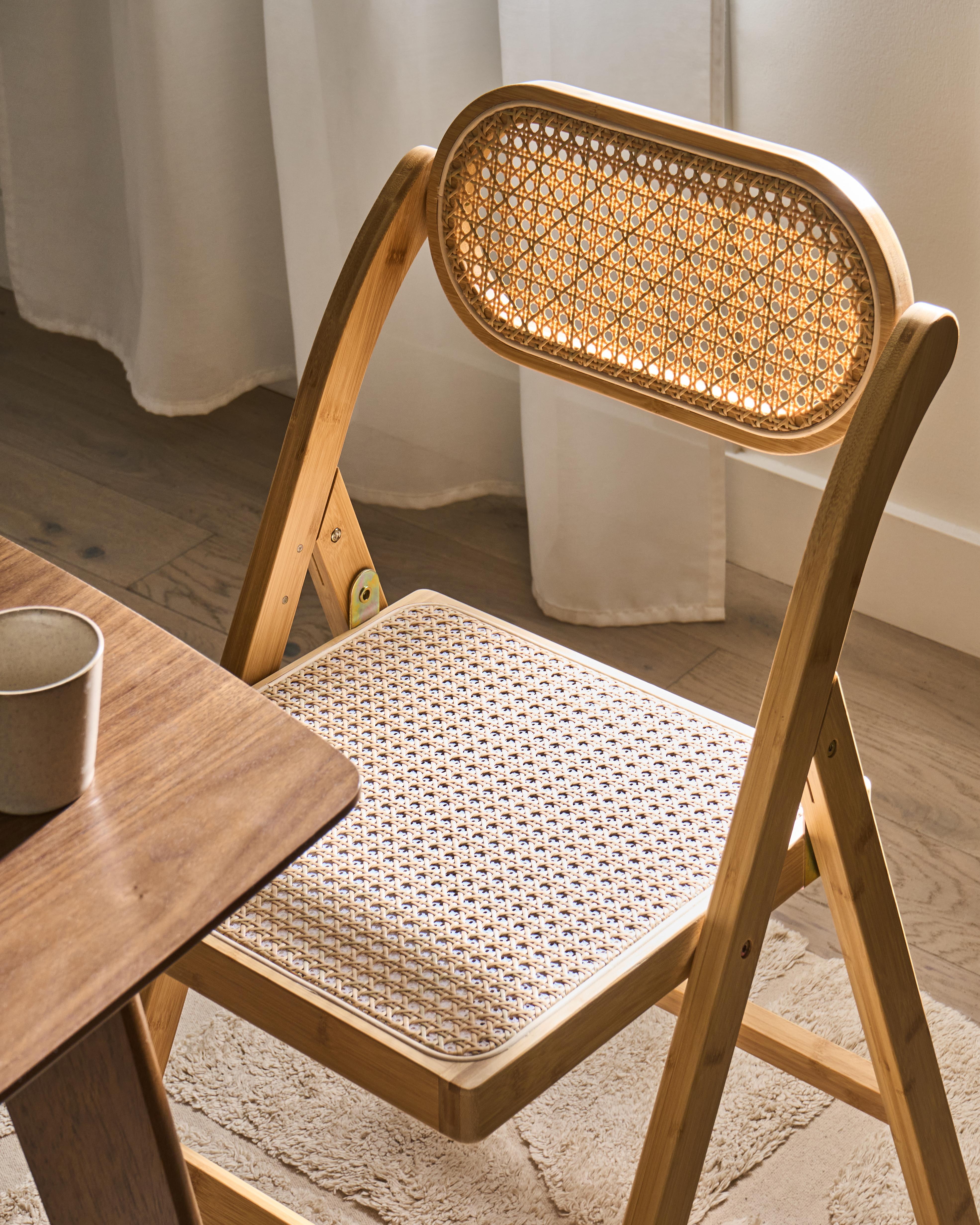 Set van 2 eetkamerstoelen inklapbaar ORAISON Bamboehout Lichtbruin