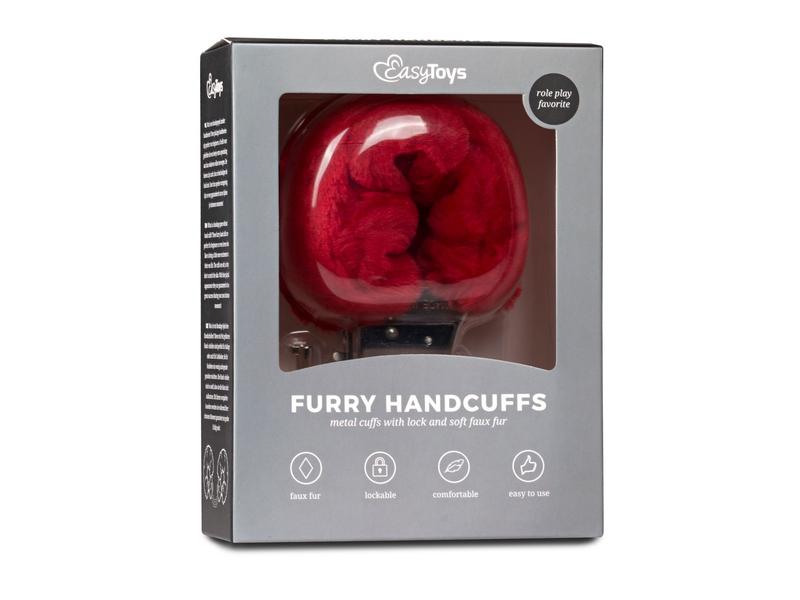 Easytoys Fetish Collection Handschellen rot Plüschhandschellen für erotische BDSM Spiele