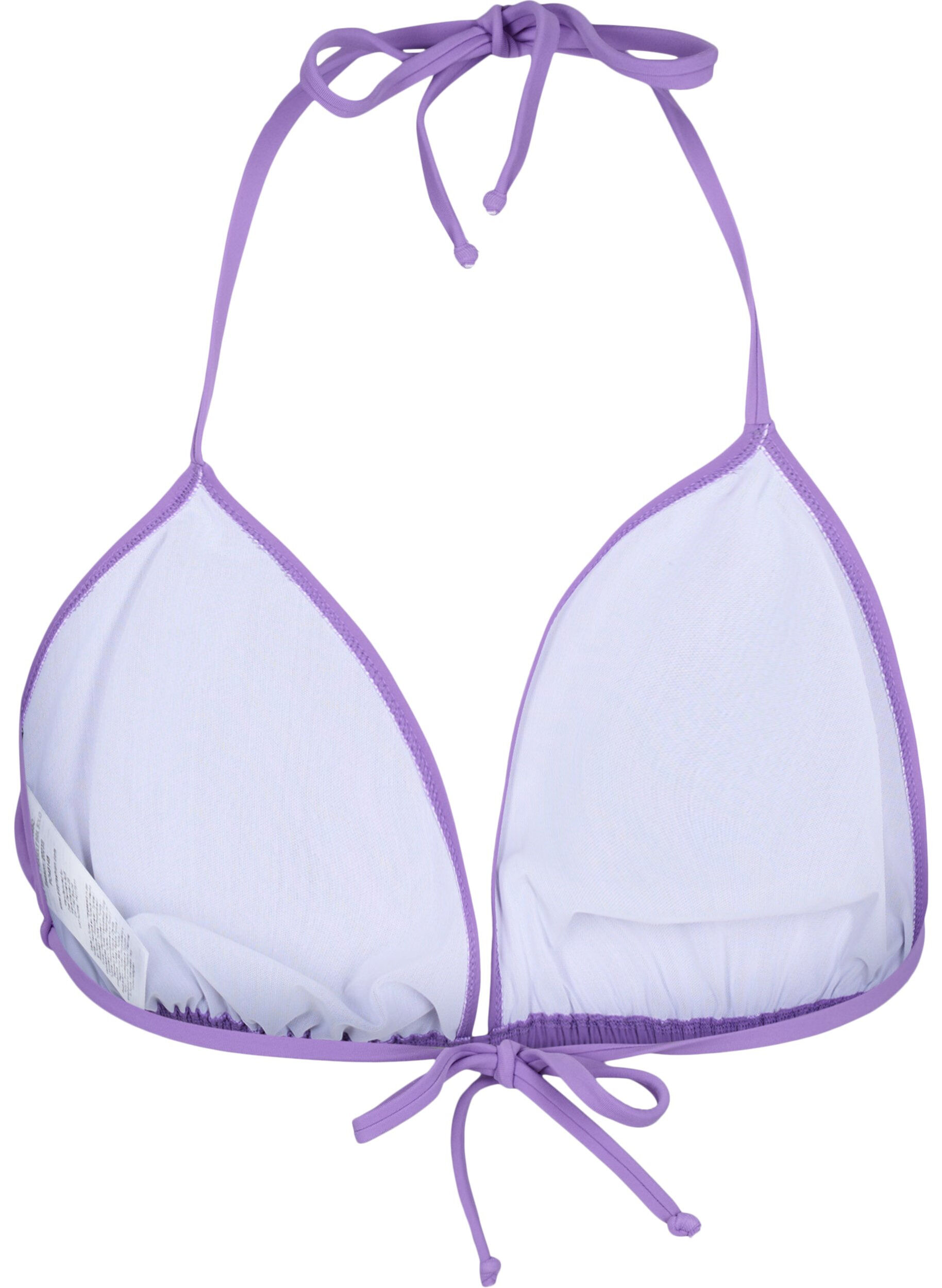 Ensfarvet trekants bikini bh