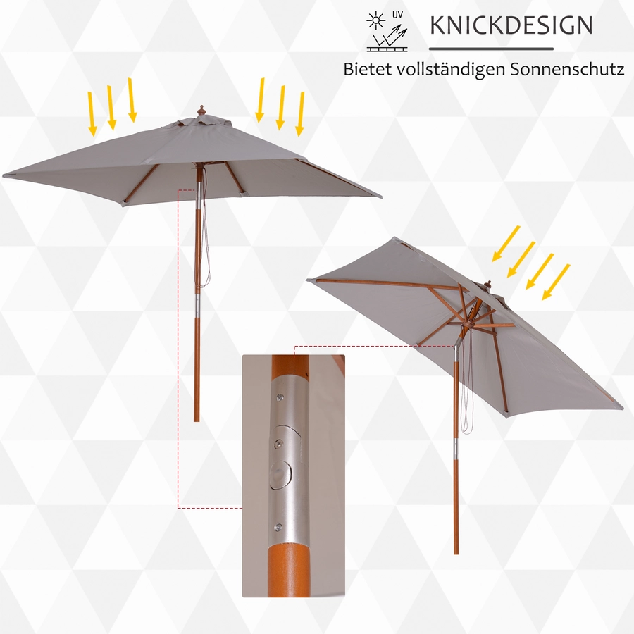 Outsunny Sonnenschirm knickbar grau