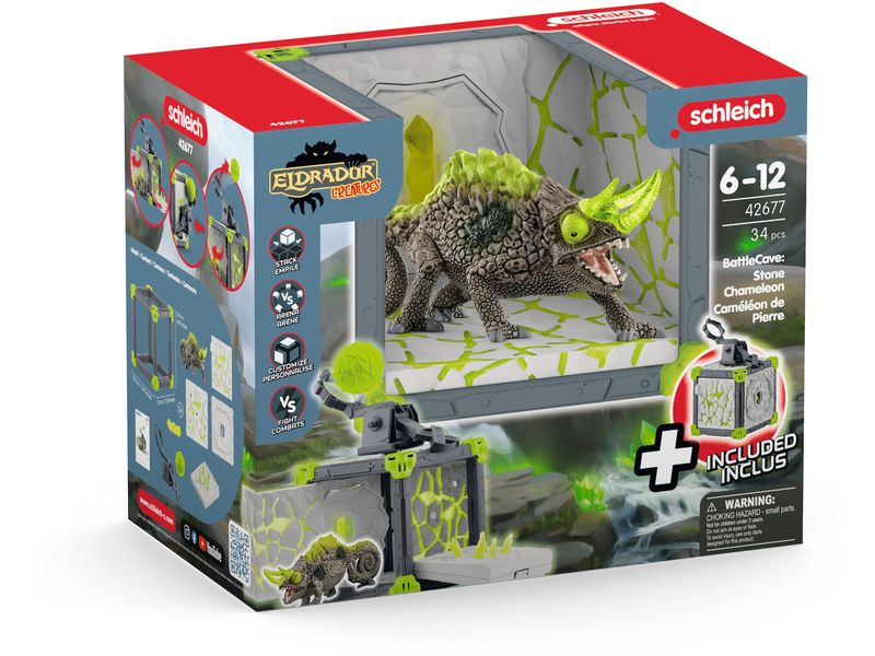Schleich Spielfigurenset BattleCave Steinchamäleons Detailreiches Spielset für spannende Abenteuer