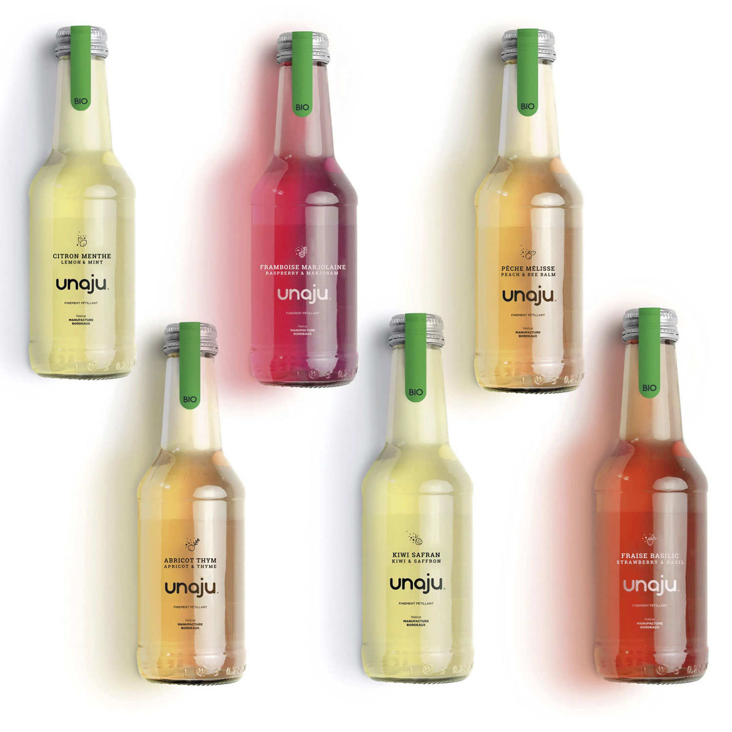 Assortiment découverte de 6 jus de fruits bio Unaju