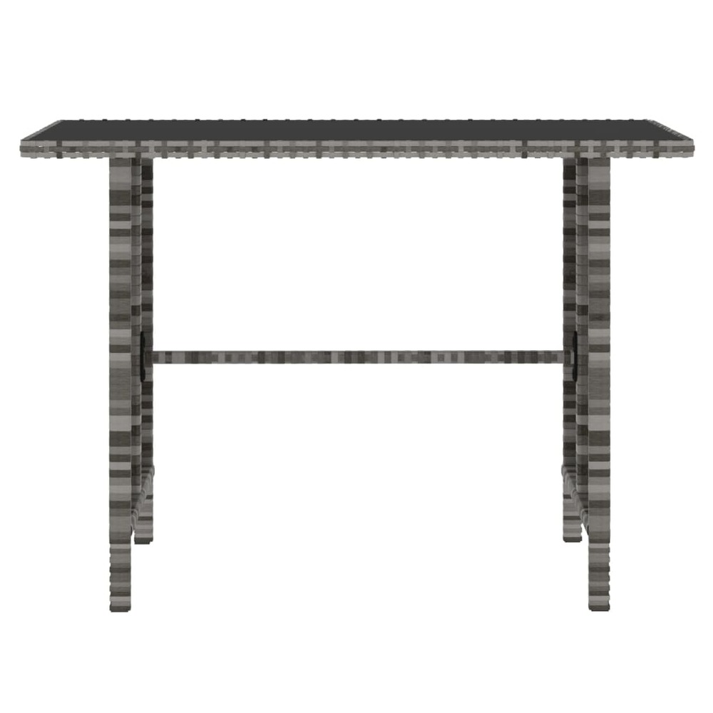 Mobilier à dîner de jardin 4 pièces et coussins gris résine tressée