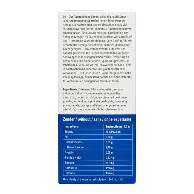 Care Plus O.R.S. Sachets Granaatappel-Sinaasappel
