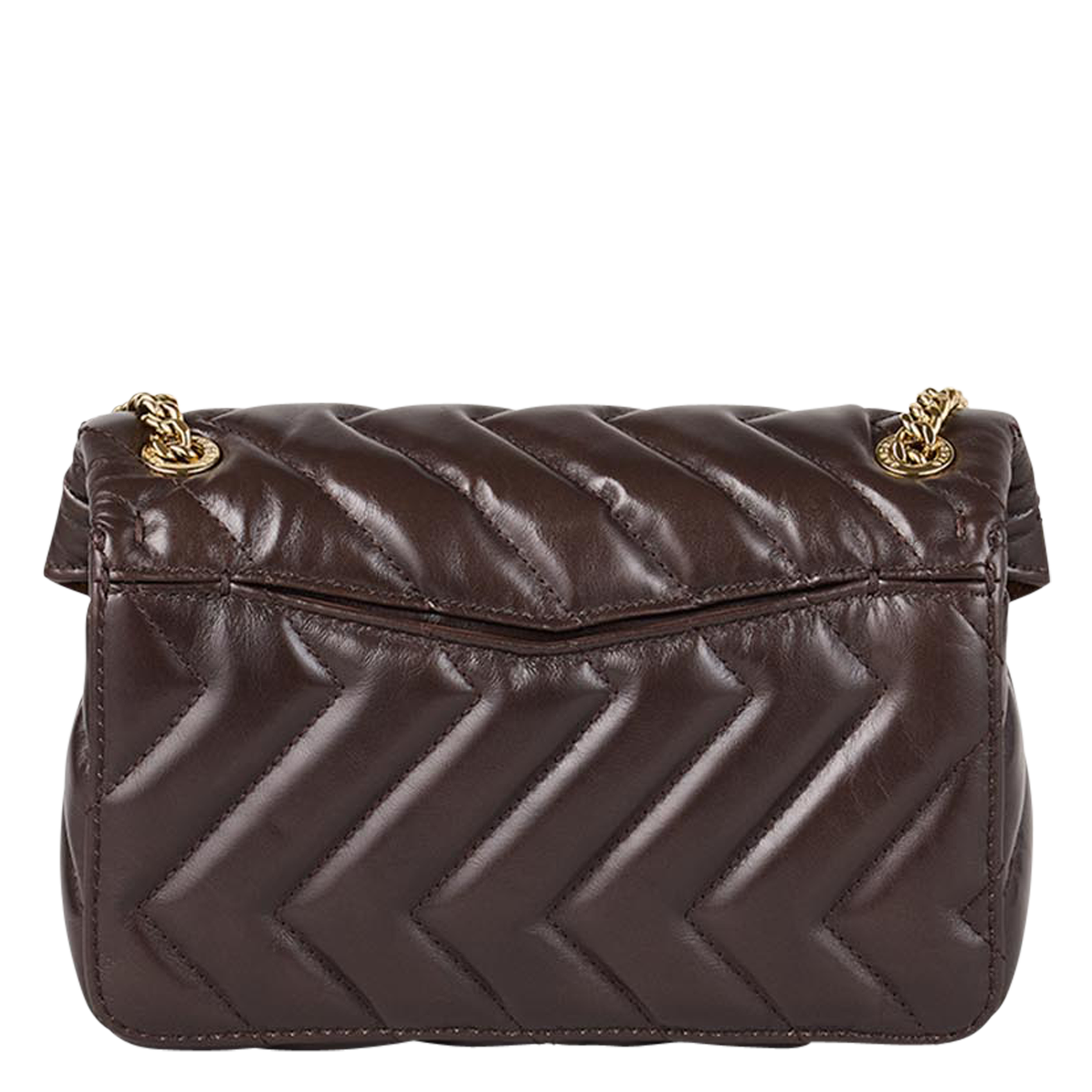 Petit sac en cuir matelassé | Marron