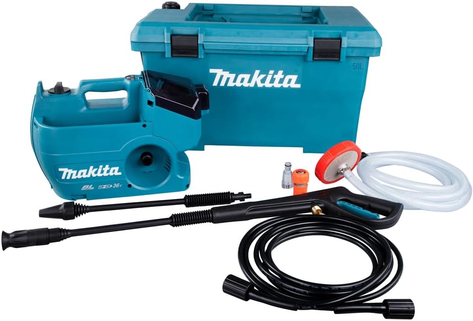 Makita DHW080ZK Akku-Hochdruckreiniger 2x18V (ohne Akku, ohne Ladegerät) inkl. Wasser- und Transportbox