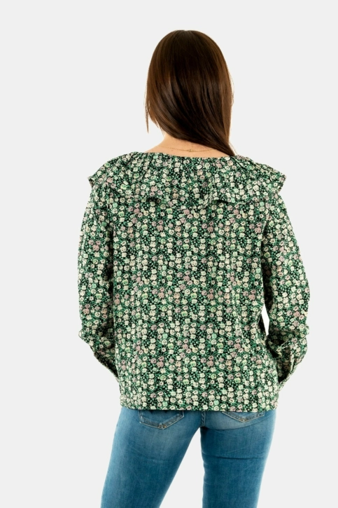 Tee shirt manches longues ichi glover 201183 multi color holly green