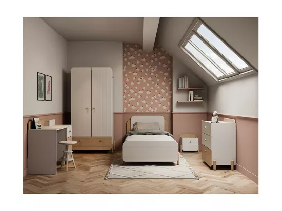 Armoire 2 portes 1 tiroir Edaj blanc