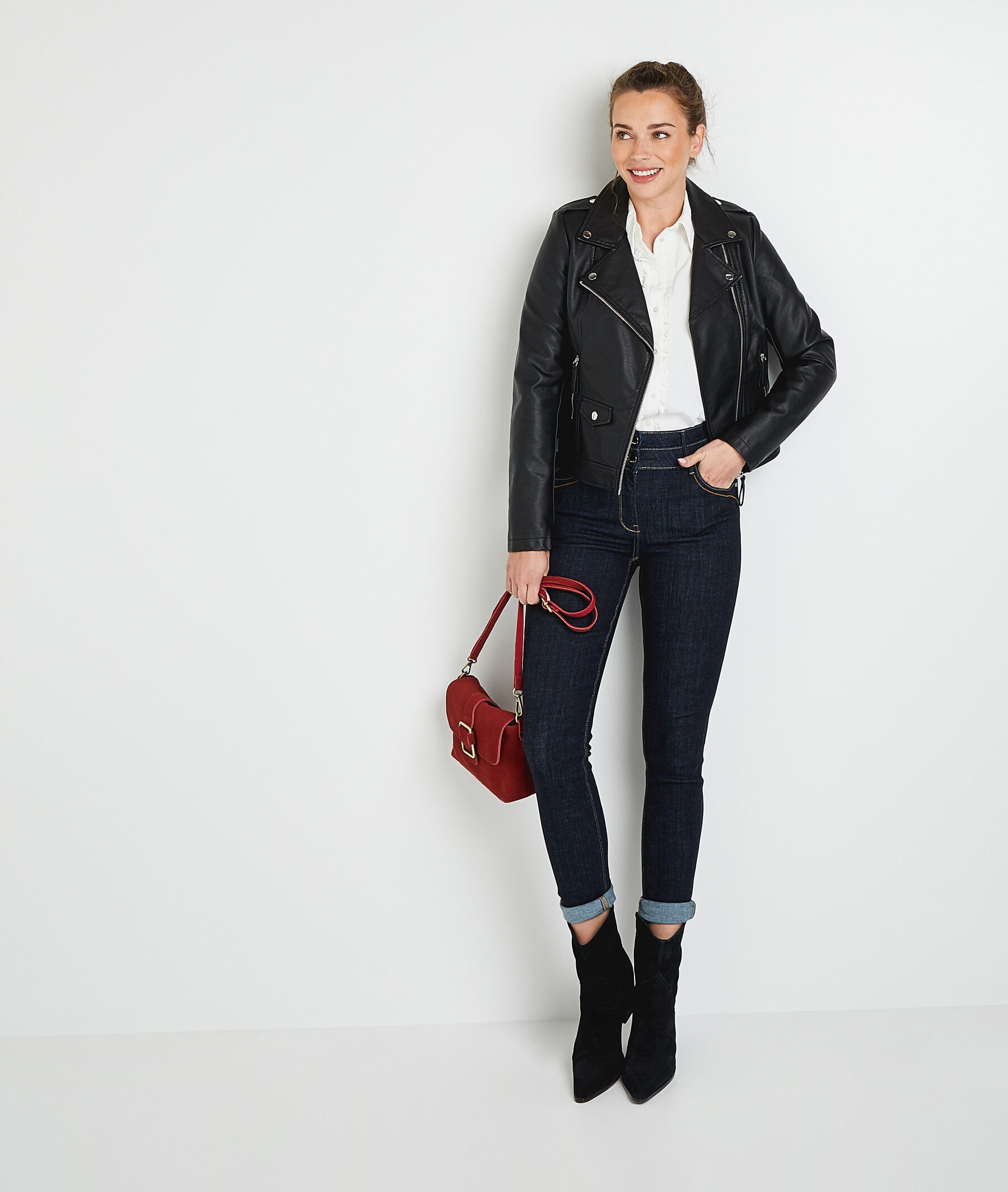 Jean raccourci taille haute HANOI femme - BRUT