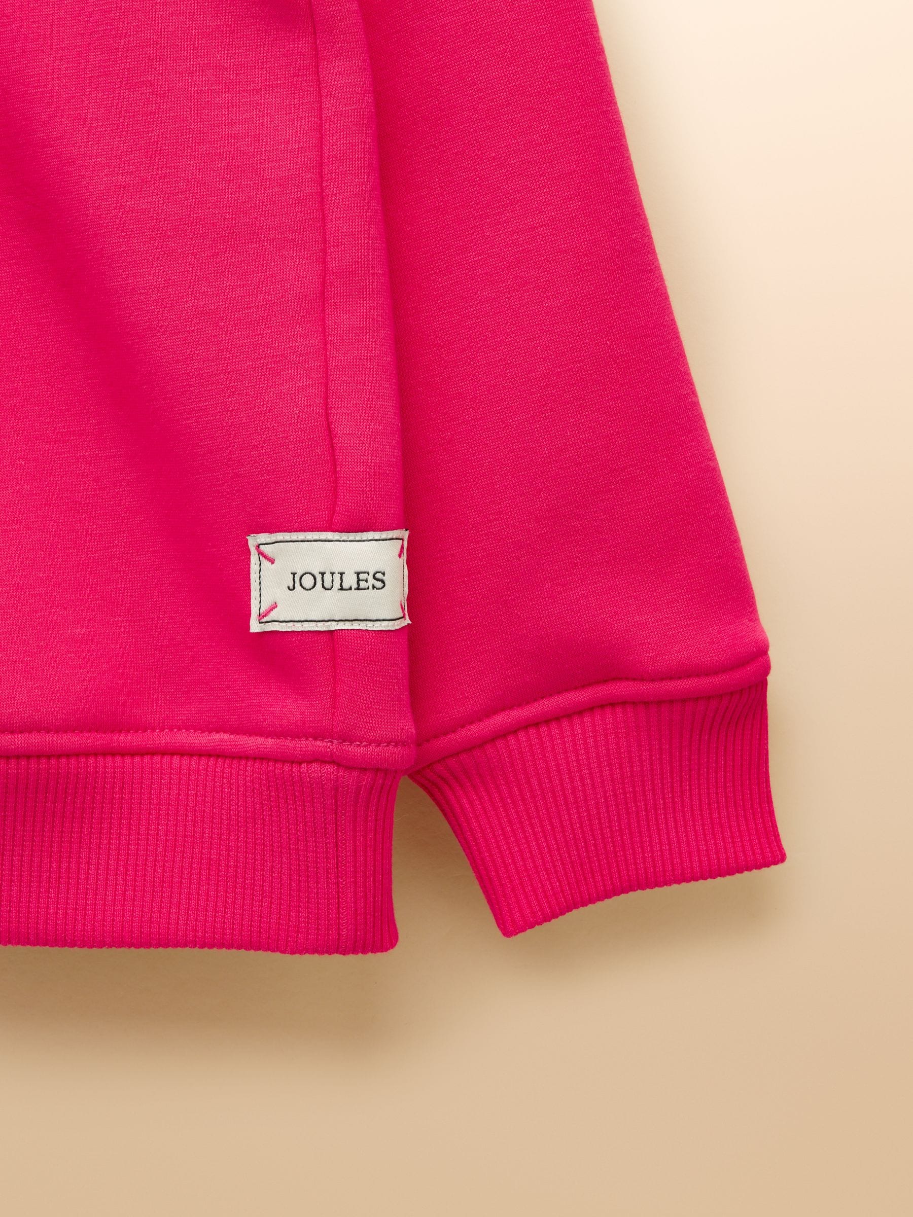 Felroze - Joules Mackenzie sweatshirt voor kinderen met voering van imitatiebont