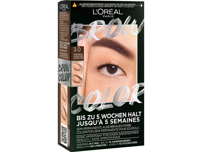 L'Oréal Paris Augenbrauenfarbe Brow Color 3.0 Dunkelbraun Augenbrauenfarbe, die bis zu 5 Wochen hält