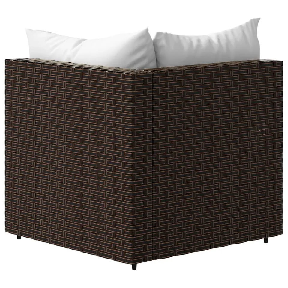 vidaXL - Tuinhoekbanken - Bruin - Poly rattan - Met kussens