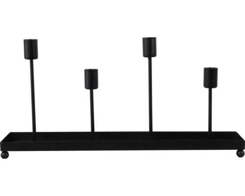 Lafiora metalen kaarsenhouder, modern, 40 x 10 x 19,5 cm, zwart