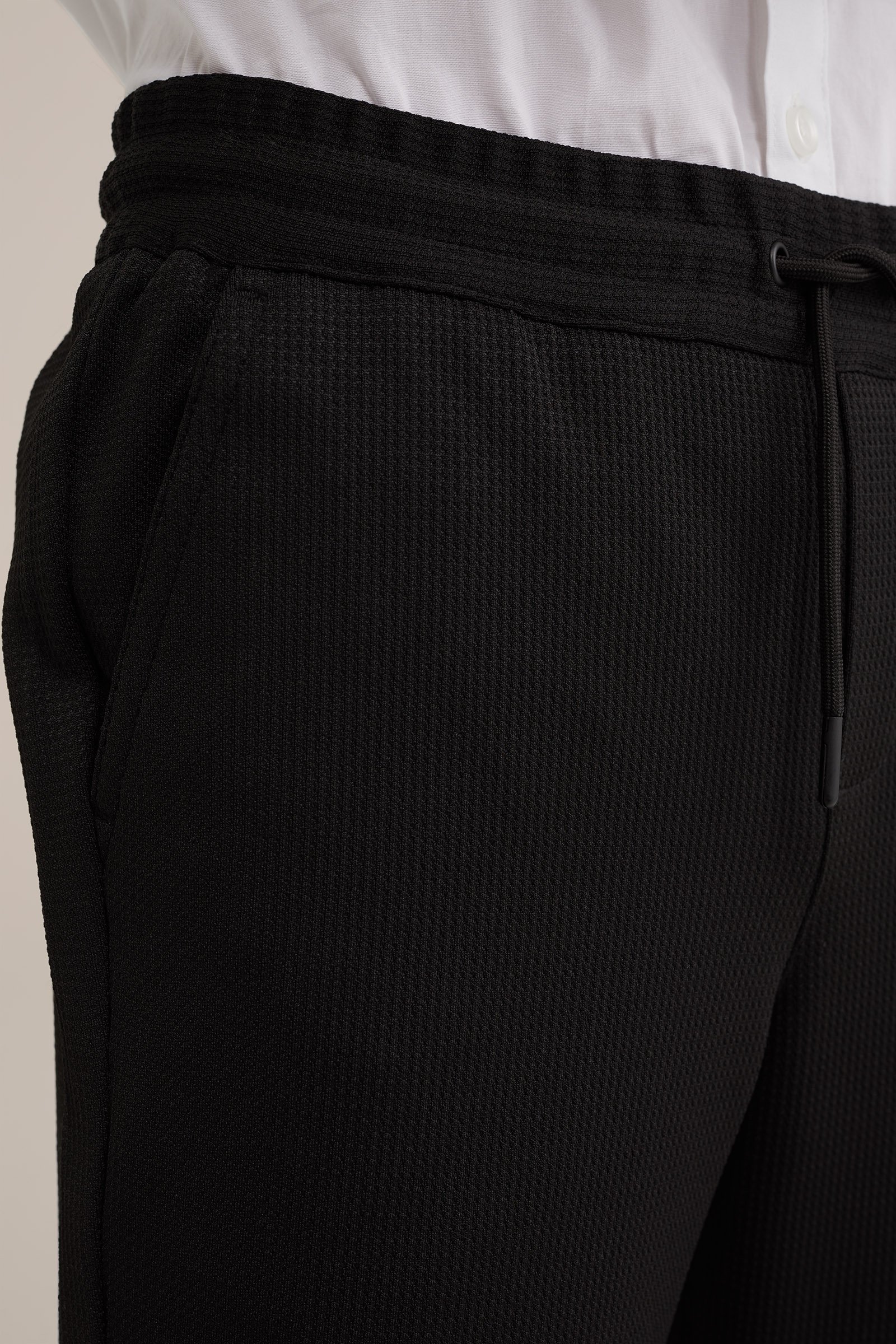 Jongens slim fit pantalon met structuur WE Fashion Zwart