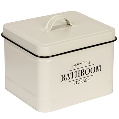 Boîte métal salle de bain avec couvercle