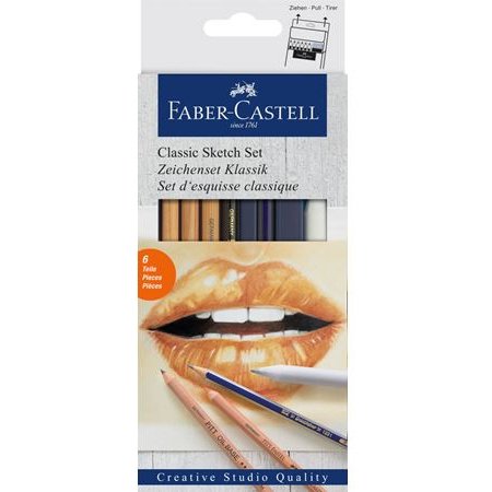 FABER-CASTELL Set d'esquisse Classique, 6 pièces