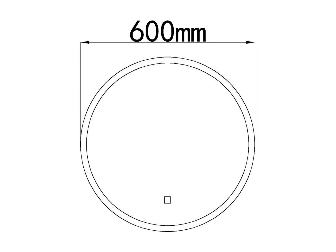 LuxuryBain- Miroir de salle de bain LED 60x60cm rond à intensité variable et interrupteur tactile. LB-228080-60-60