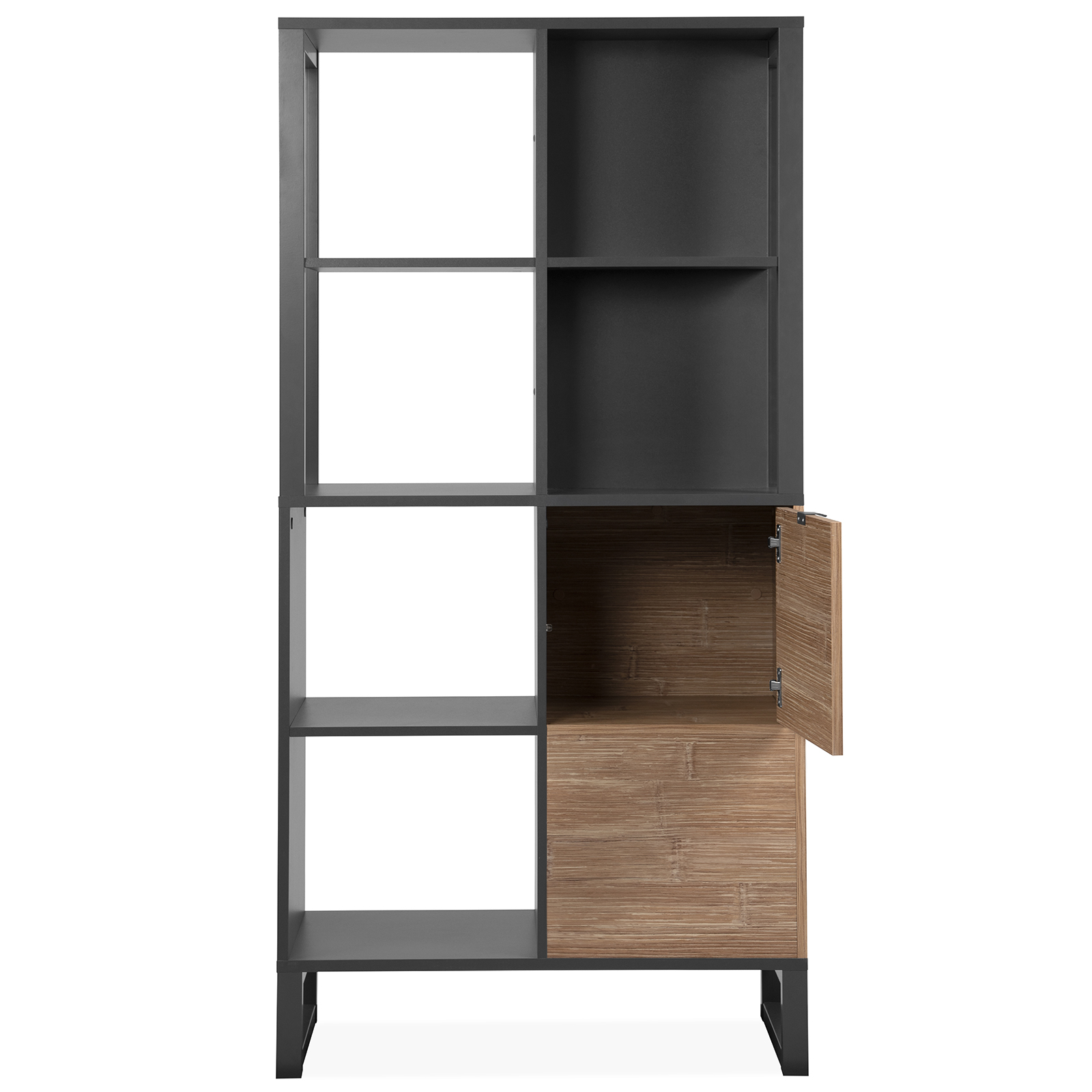 Regal SUMATRA - anthrazit - Bambus - 165 cm hoch