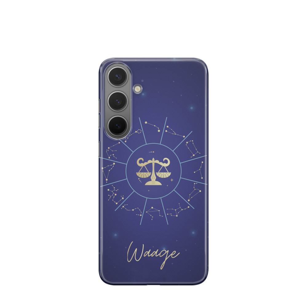 Samsung Galaxy S24 Plus Gummi Hülle Waage 3 - Blau