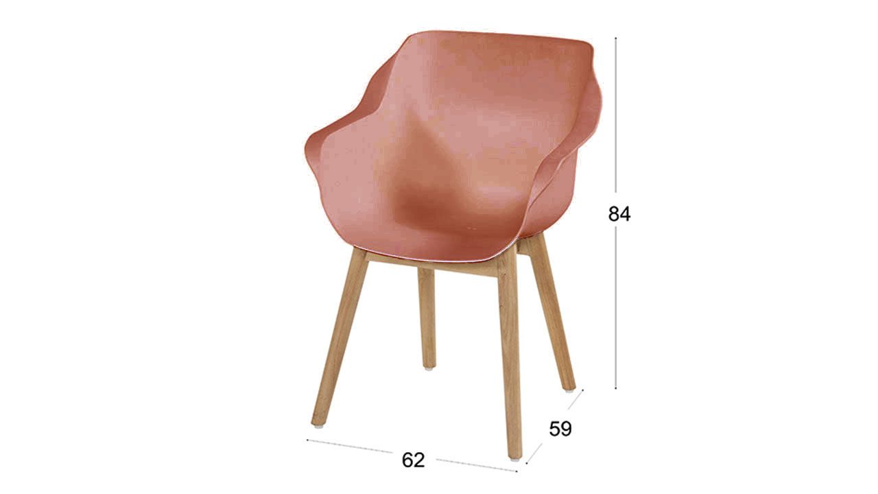 Tuinstoel Italian Terra 11.688.237 Sophie Teak B62 x D58 x H84 cm