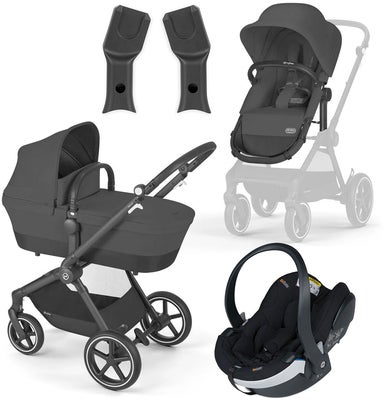 Cybex EOS Lux Duovogn inkl. BeSafe iZi Go Modular X2, Black/Moon Black