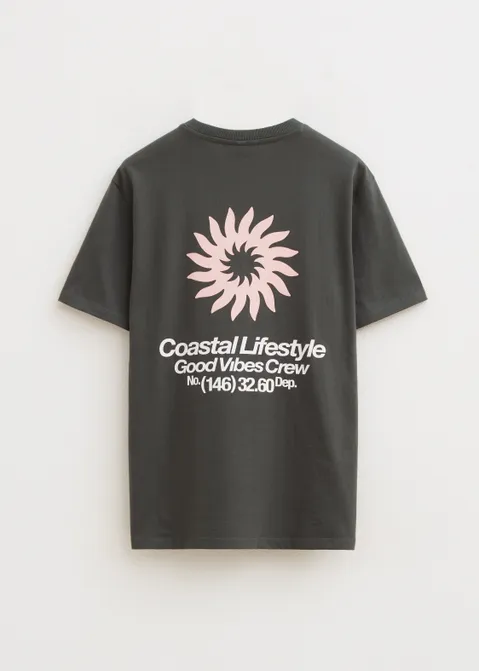 T-shirt met print sunrise groen (GRN.G)
