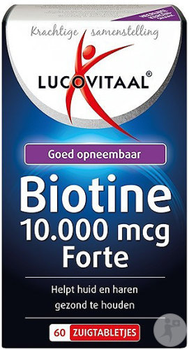 Lucovitaal Biotine 10.000mcg Forte Peau Et Cheveux Goût Cerise 60 Pastilles