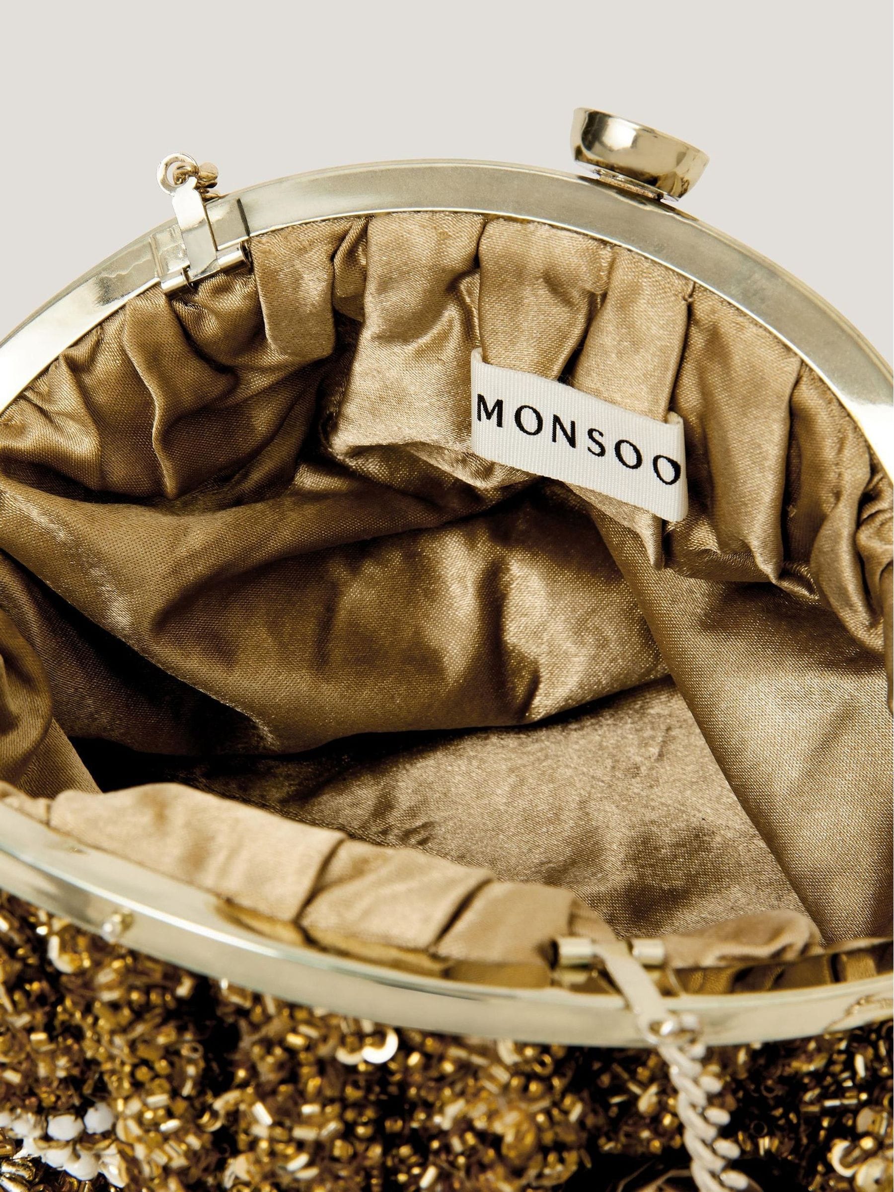 Monsoon Lulu Flower Embellished Clutch Bag