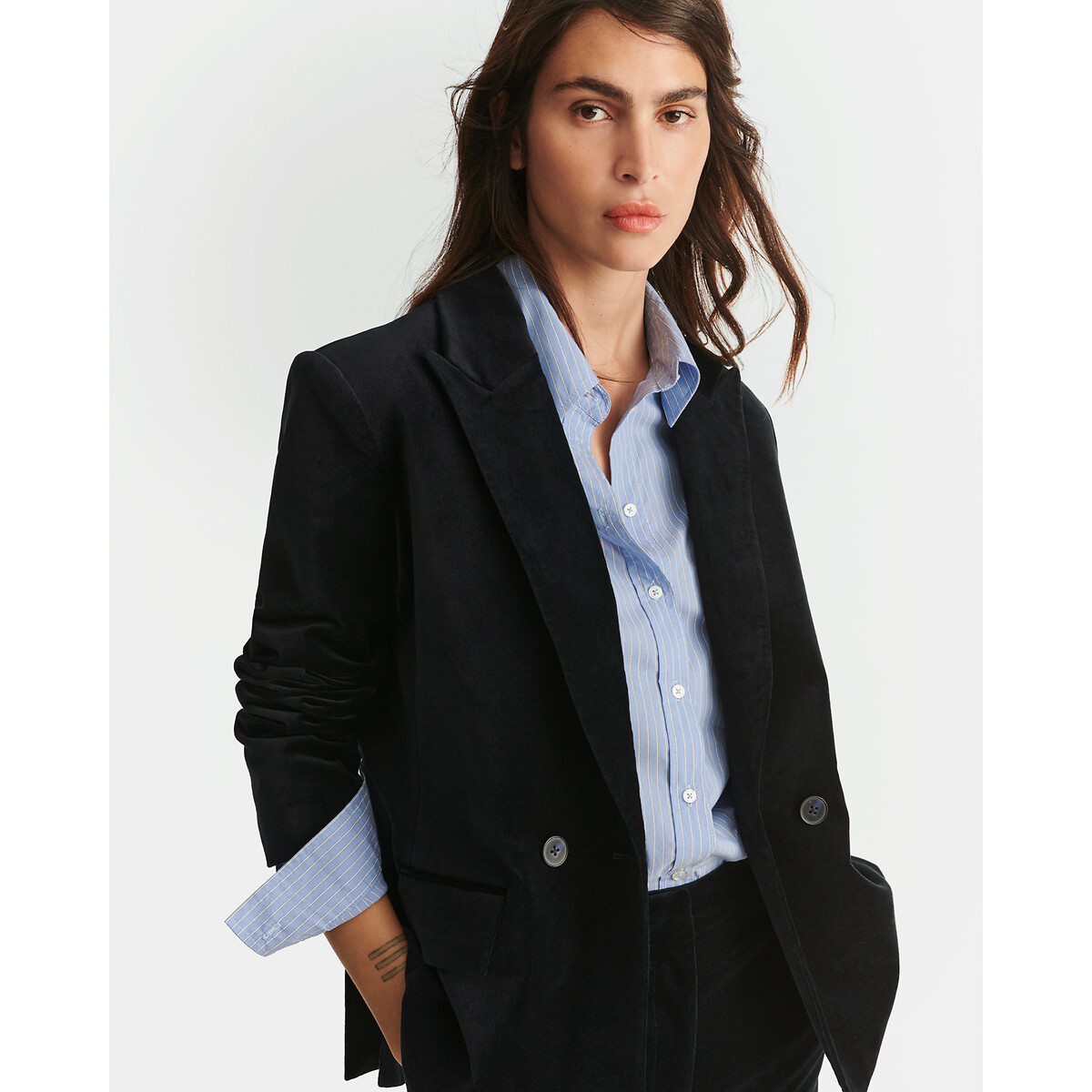 COLEÇÕES LA REDOUTE<br>Camisa listrada folgada, modelo exclusivo APOLLINE