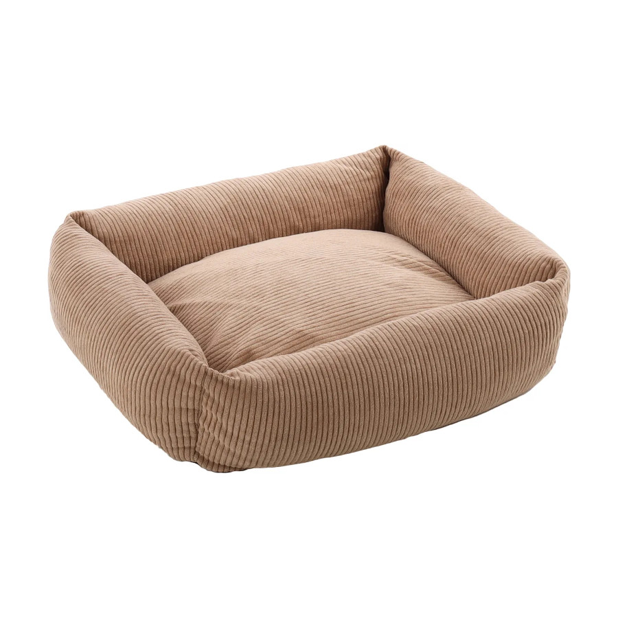 Cama retangular para cães Flamingo Colette na cor taupe com zíper