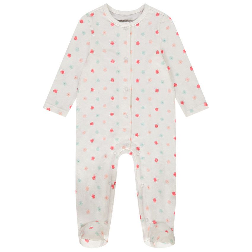Lot de 3 dors-bien fantaisie en jersey pour bébé fille - Ouvertures différentes selon l'âge - Ecru