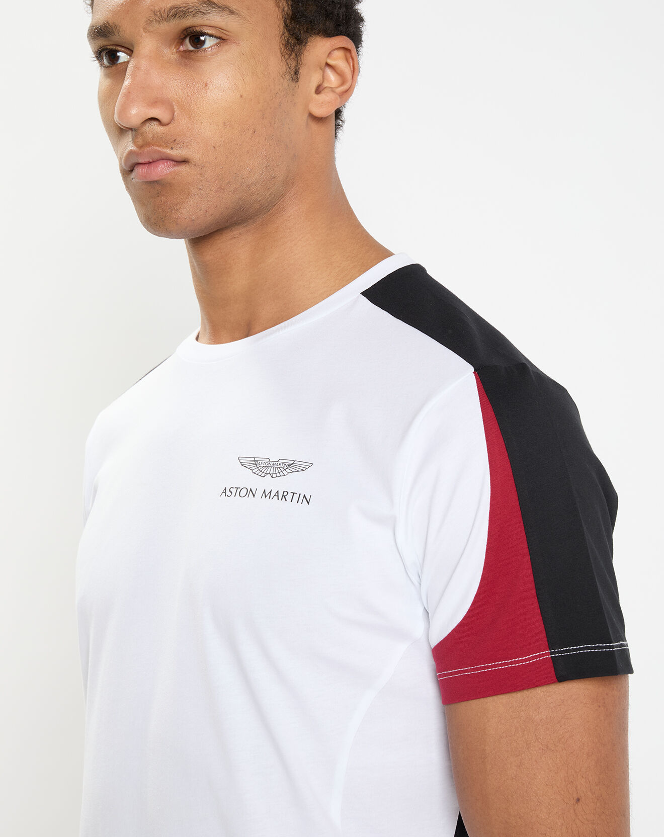 Hackett London T-Shirt Regular Fit Aston Martin Racing Raglan blanc/noir