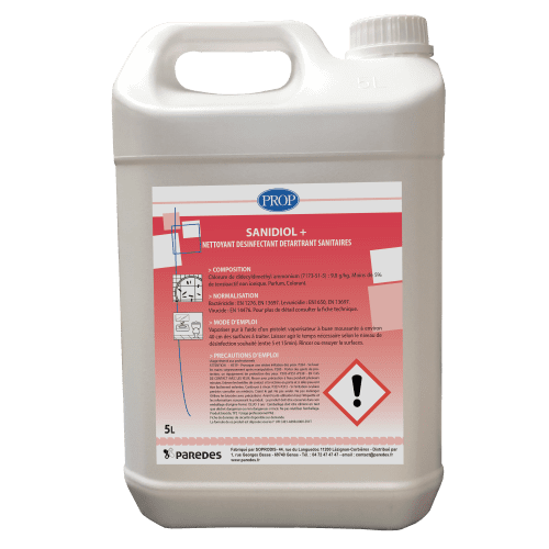 Nettoyant détartrant désinfectant PROP Sanidiol+ bidon de 5L
