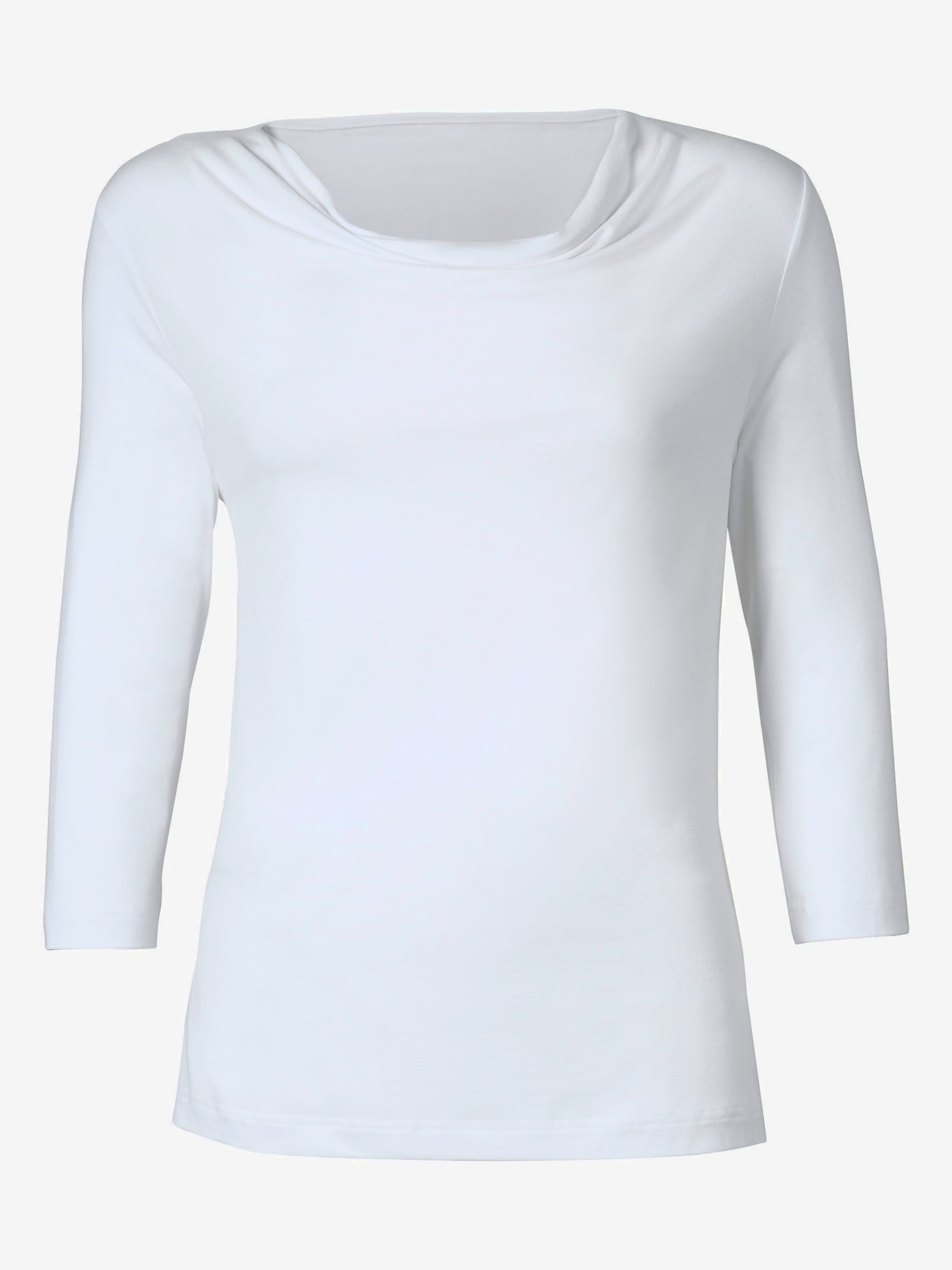 T-shirt femme souple col bénitier manches 3/4