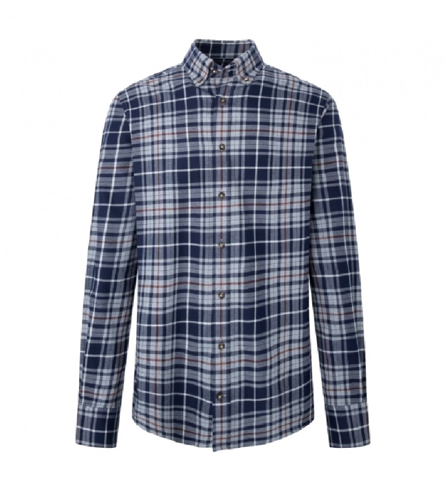 Camisa xadrez de flanela azul marinho Hackett