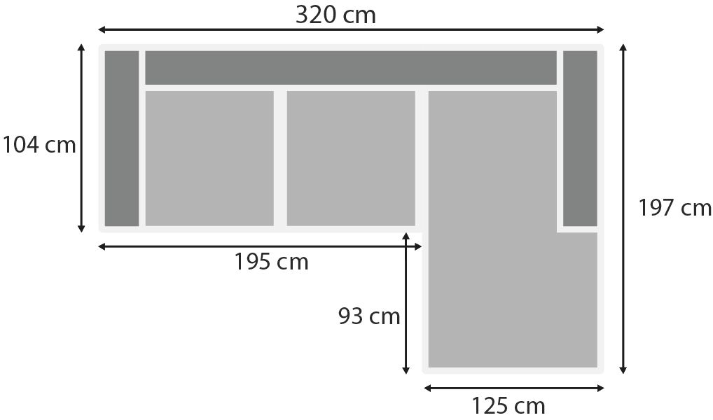 Loungebank stof Tokio 710 Amarillo B320 x D197 x H86 cm