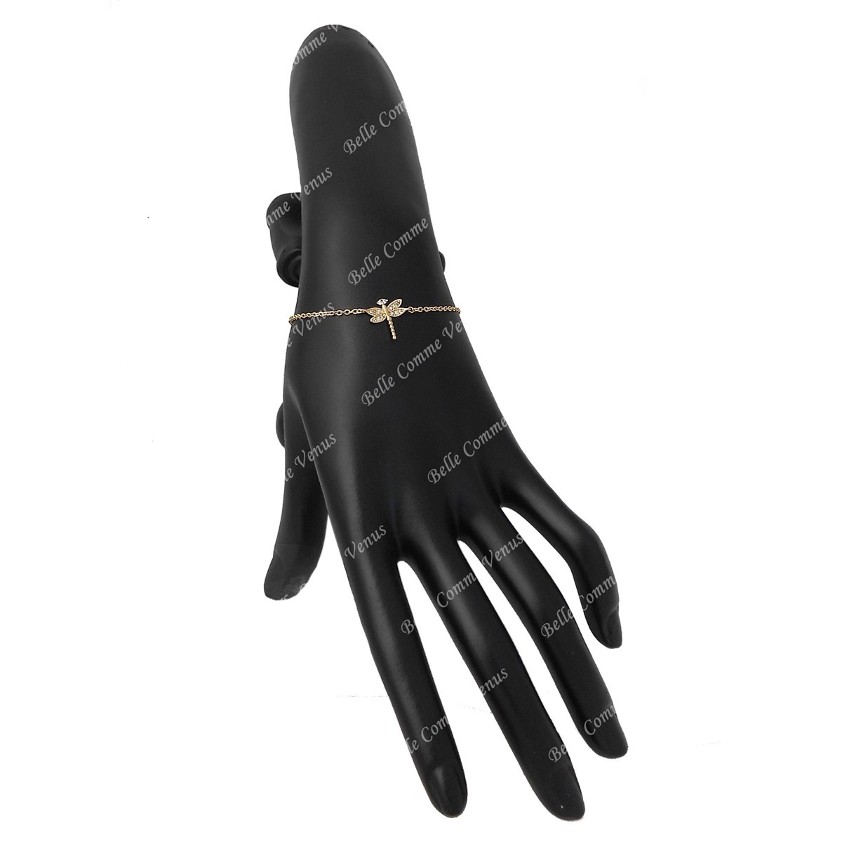 Bracelet libellule oxyde de zirconium Plaqué OR 750 3 microns