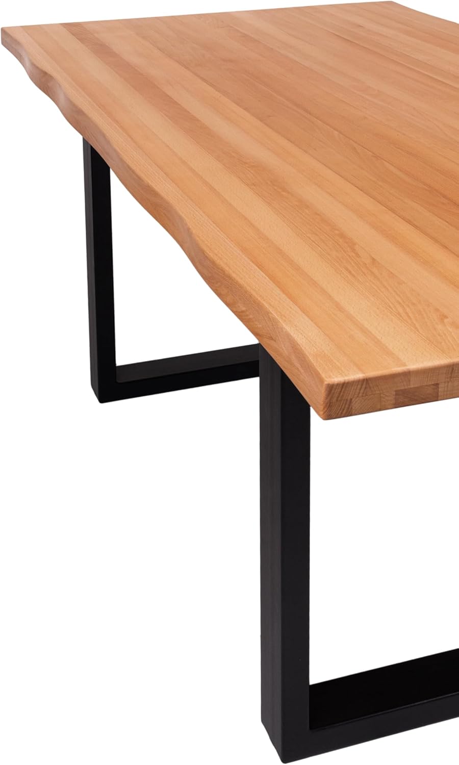 Krok Wood Esstisch Dublin aus Massivholz mit Metallbeine (Buche, 200 x 90 x 75 cm)