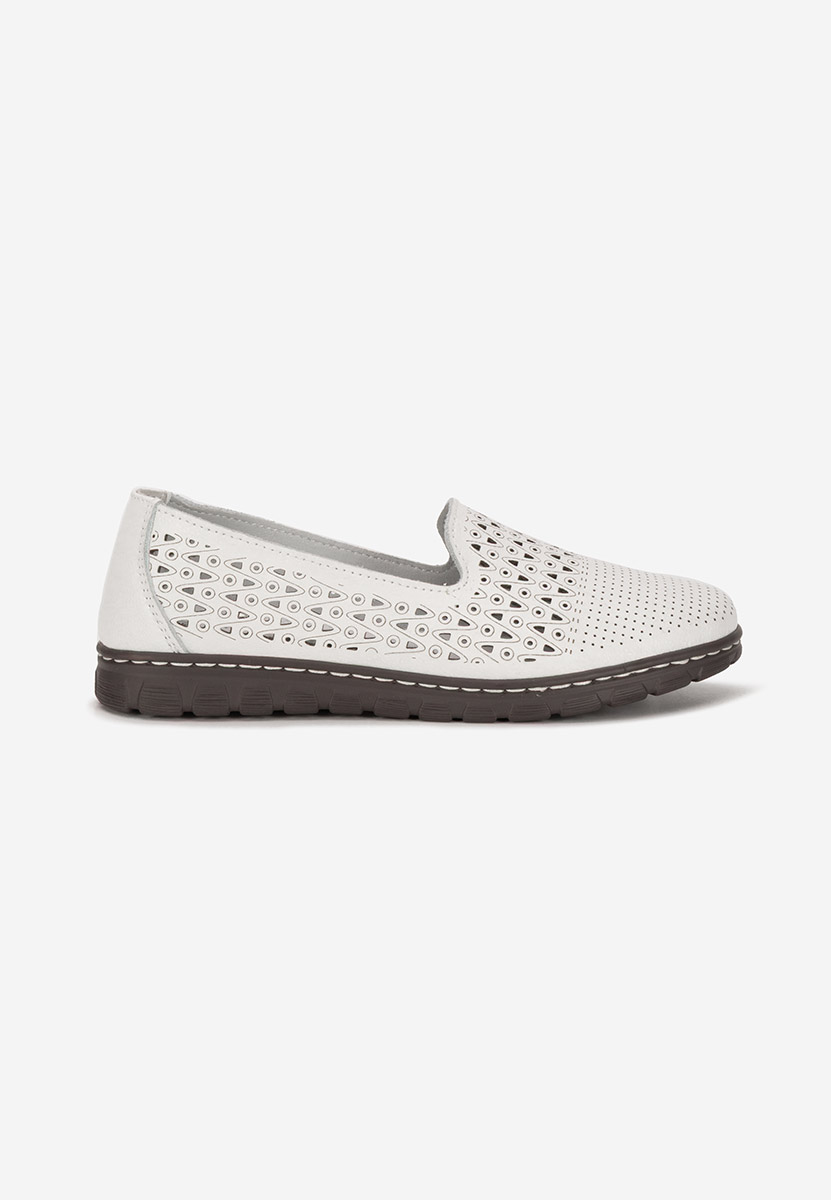 Ballerines femme en cuir blancs Kerensa