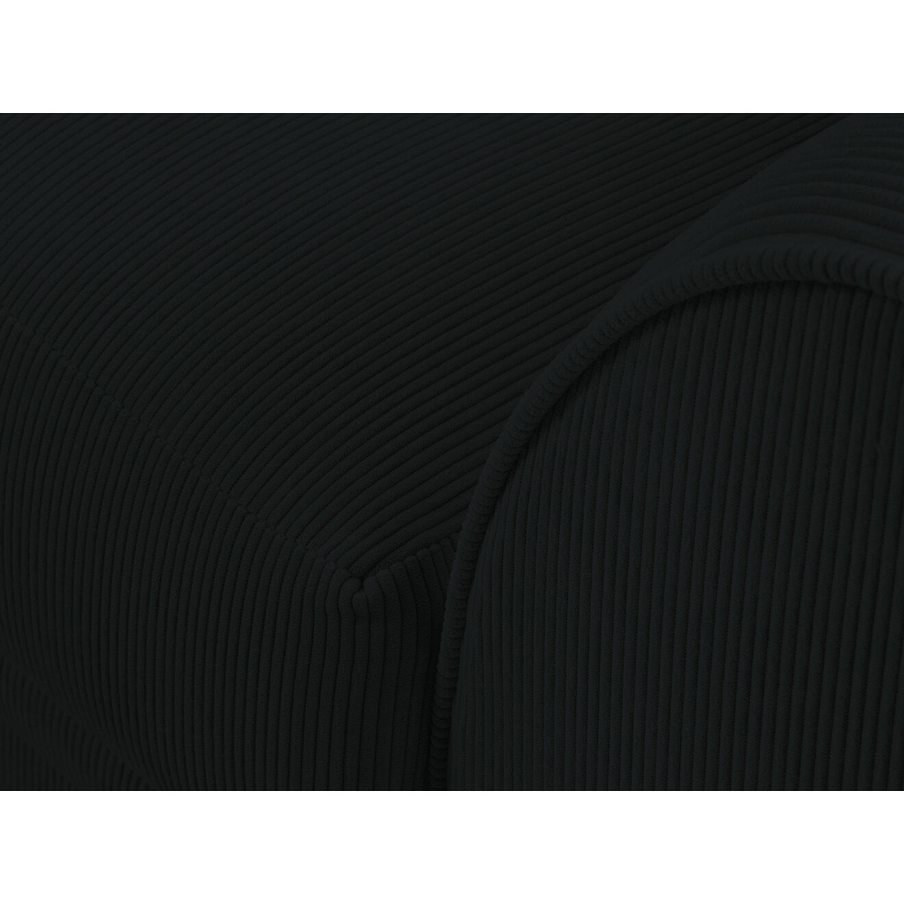 Mazzini Sofas Canapé d'angle Gauche Quince Velours côtelé 4 Places noir - 221x171x80 cm