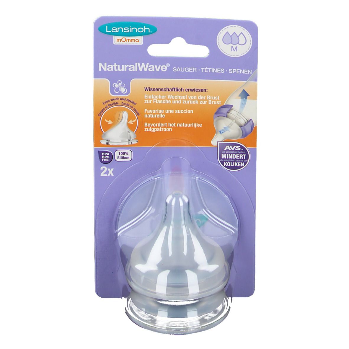 Lansinoh Natural Wave Silikonsauger M