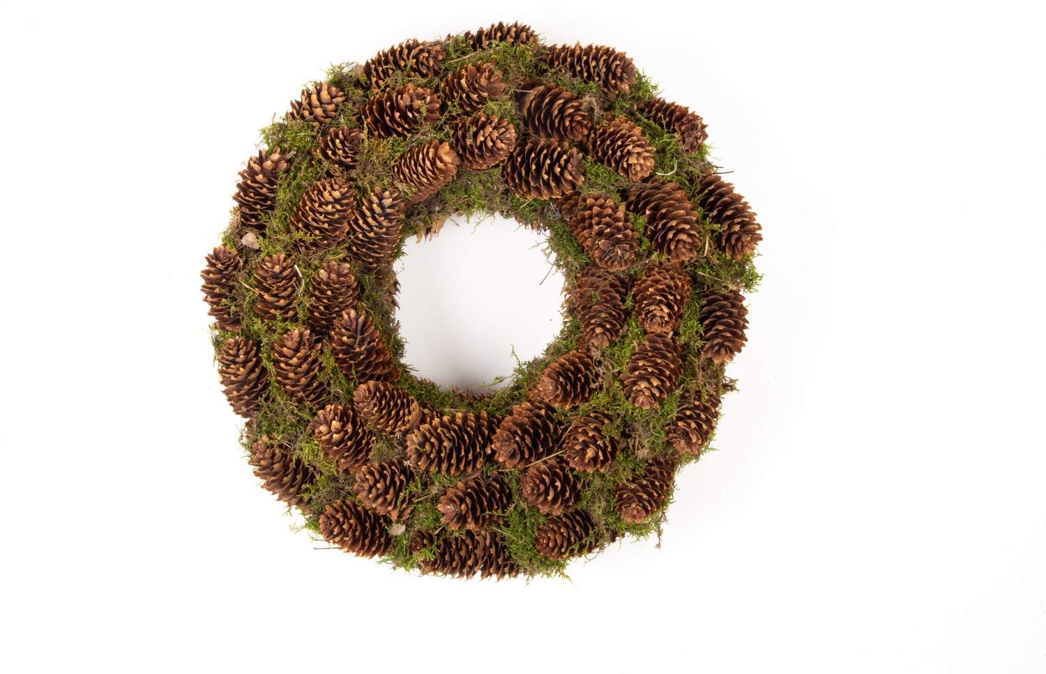 Krans mos met dennenappels Rema naturel D 30 H 5 cm