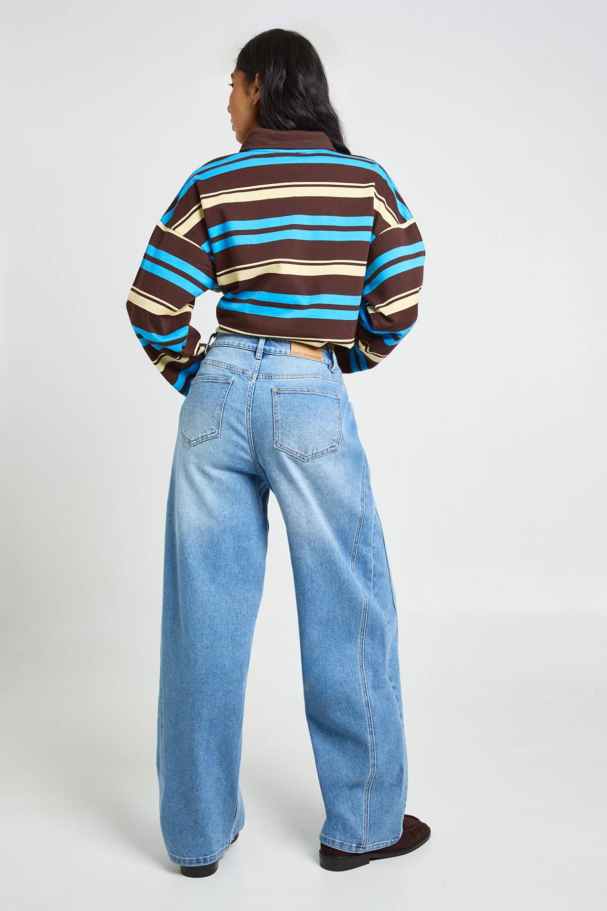 boohoo Le Jean Barrel Taille Mi-haute Tall