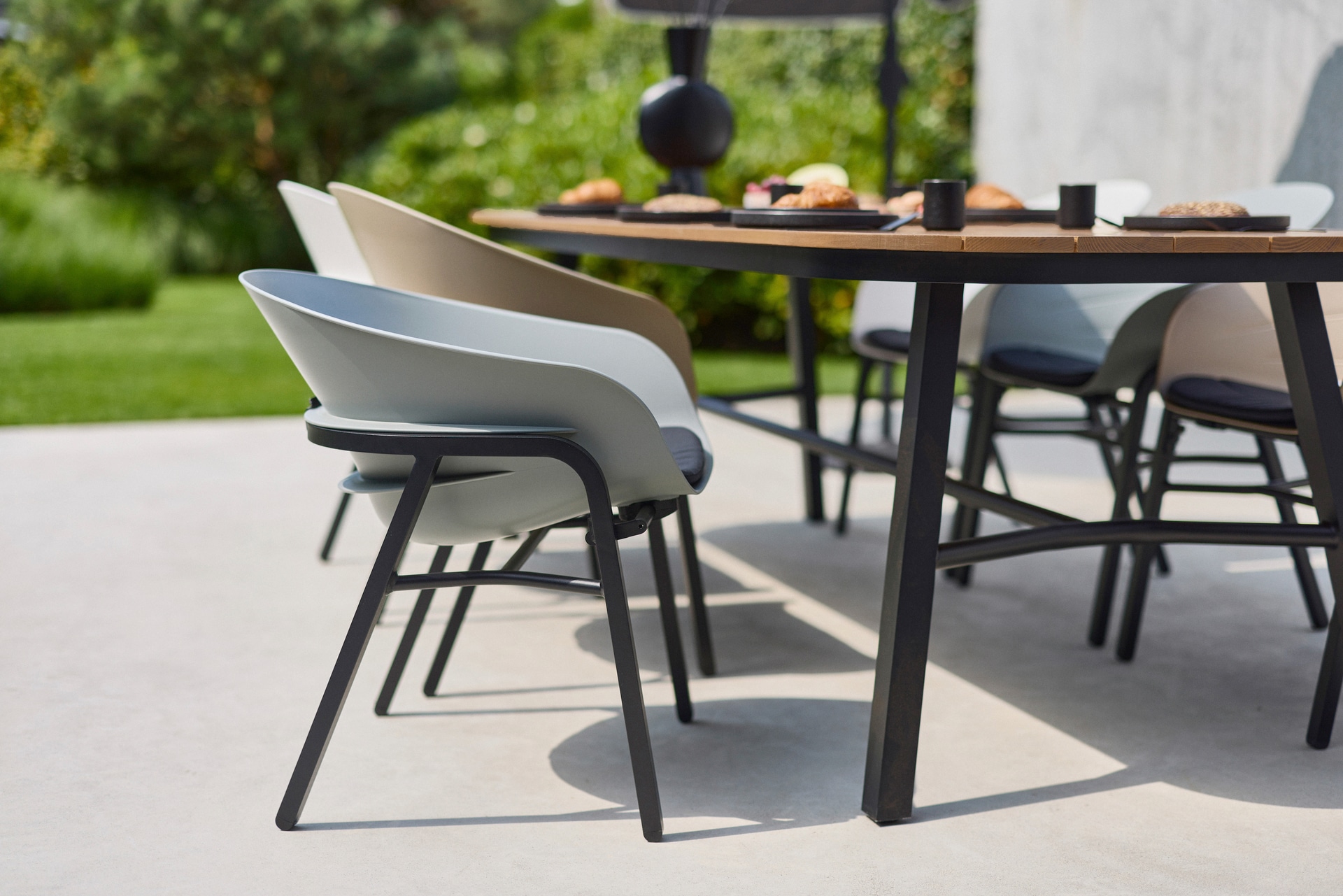Hartman Gartenstuhl TUBB 2er Set schwarz /grau