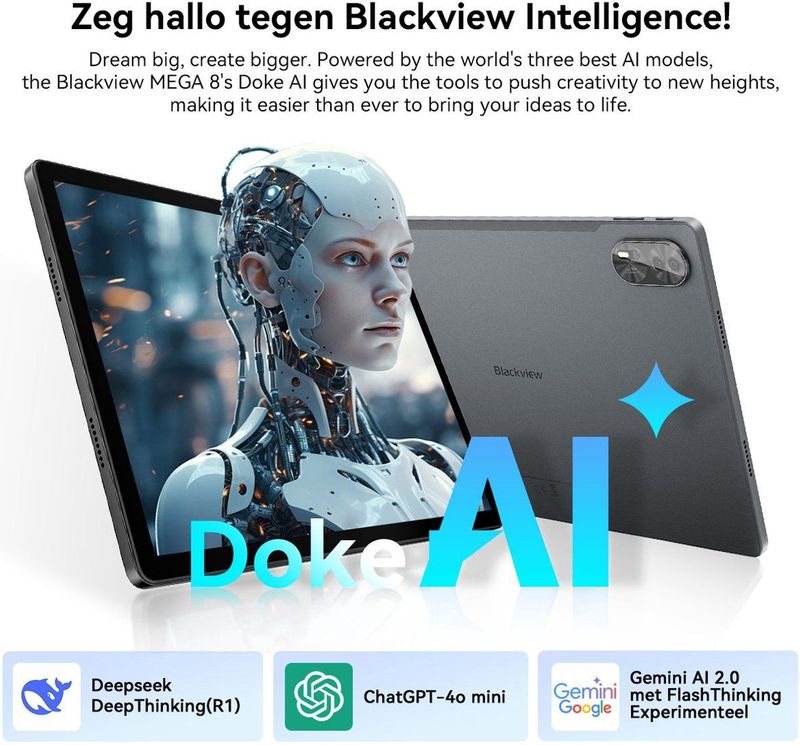 Blackview - MEGA 8 - Tablet - Grijs - 256GB opslag - 12GB RAM