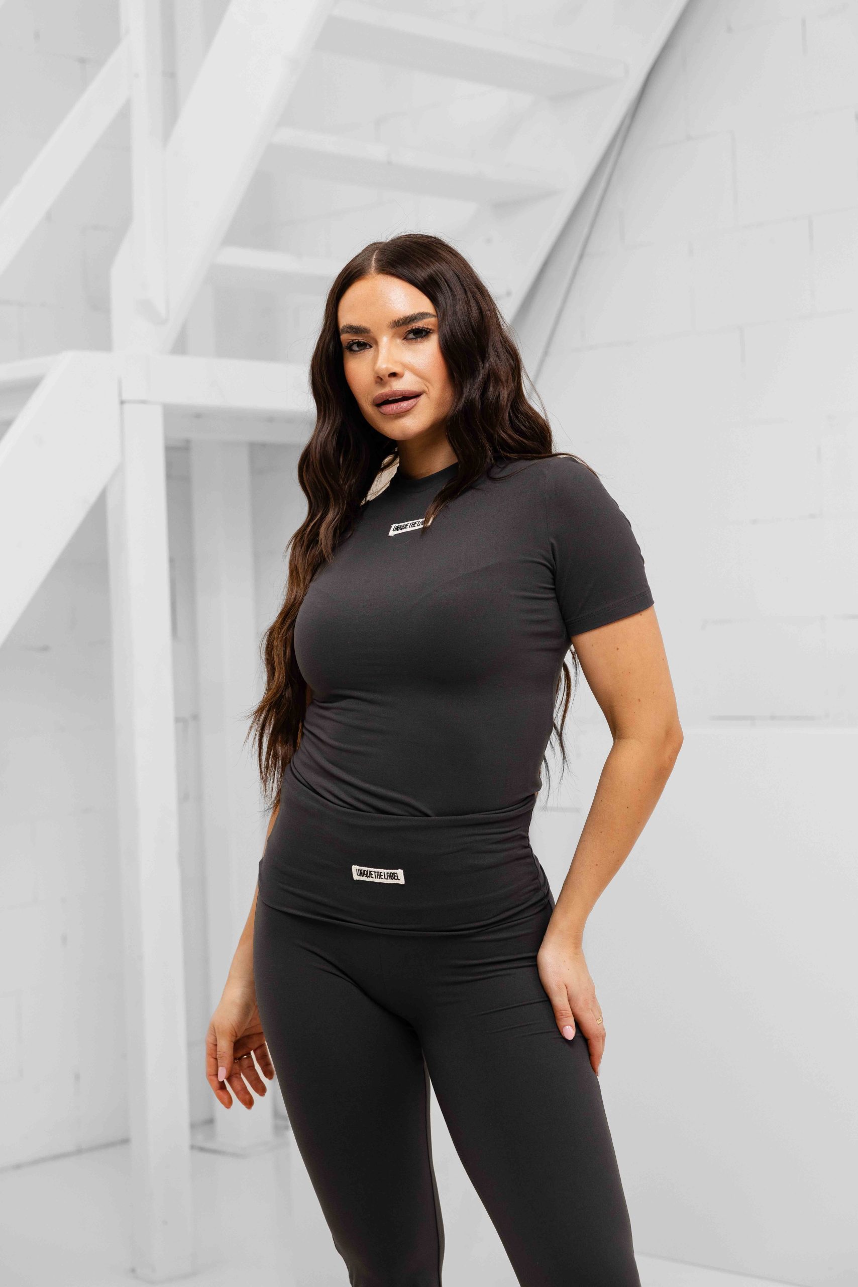Unique The Label Nena Short Sleeve Dames Donkergrijs
