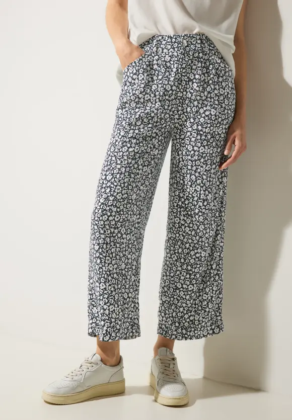 Viskose Casual Fit 7/8 Hose - cool vintage green