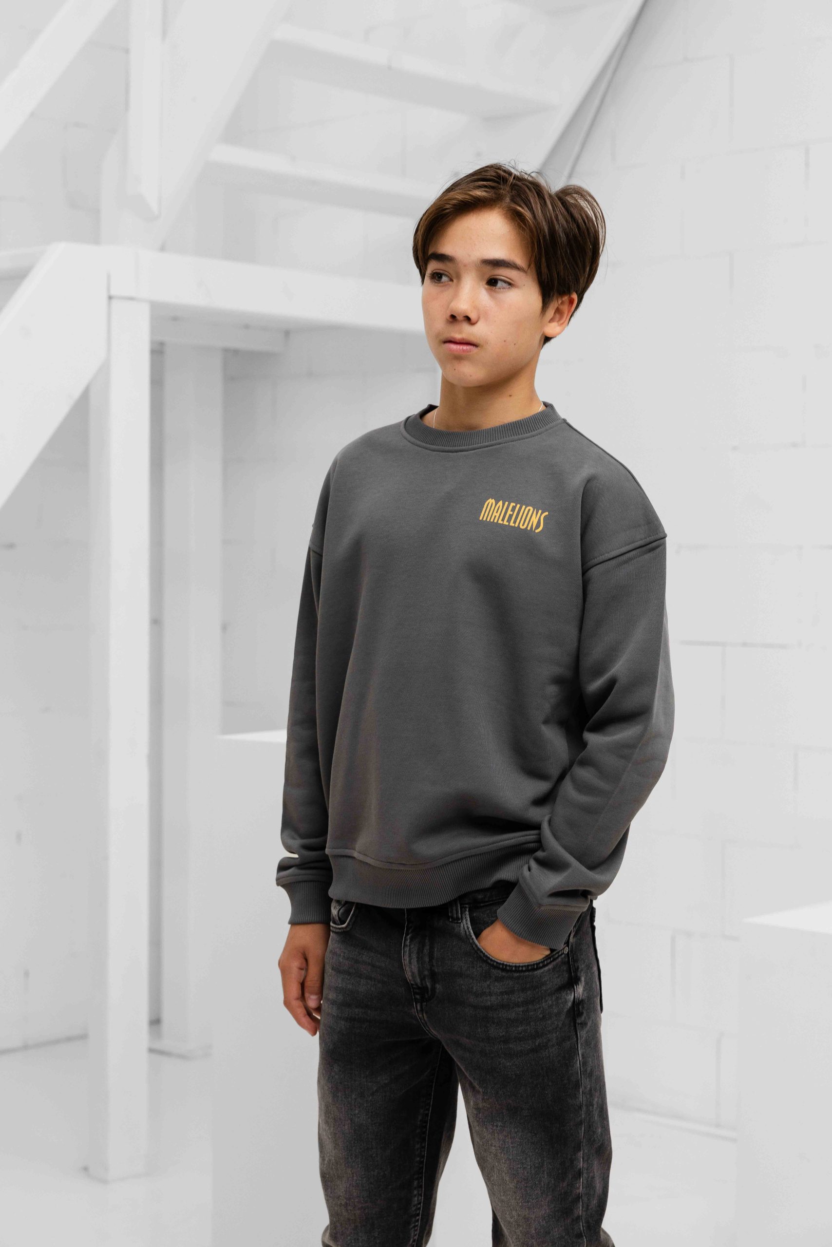 Malelions Hollywood Map Sweater Kids Grijs
