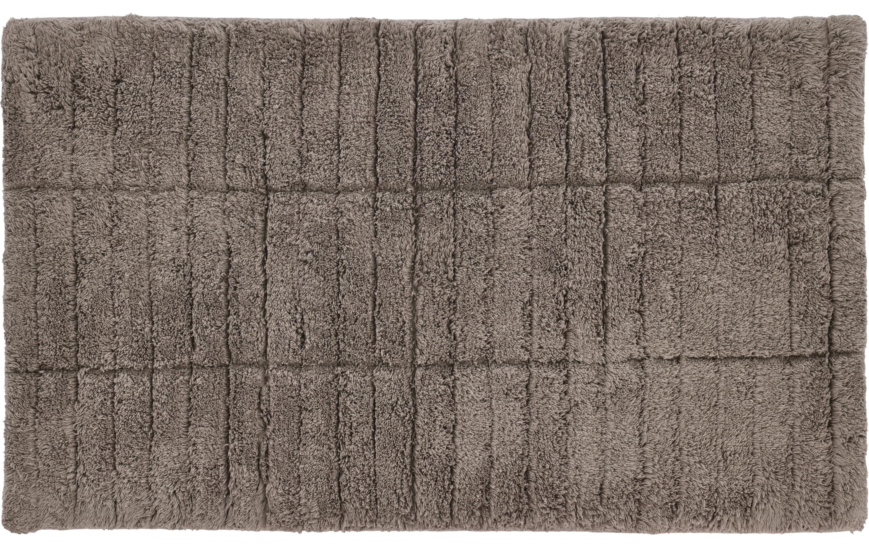 Badteppich Tiles 50 x 80 cm, TaupeRutschfester Duschteppich aus 100% Baumwolle